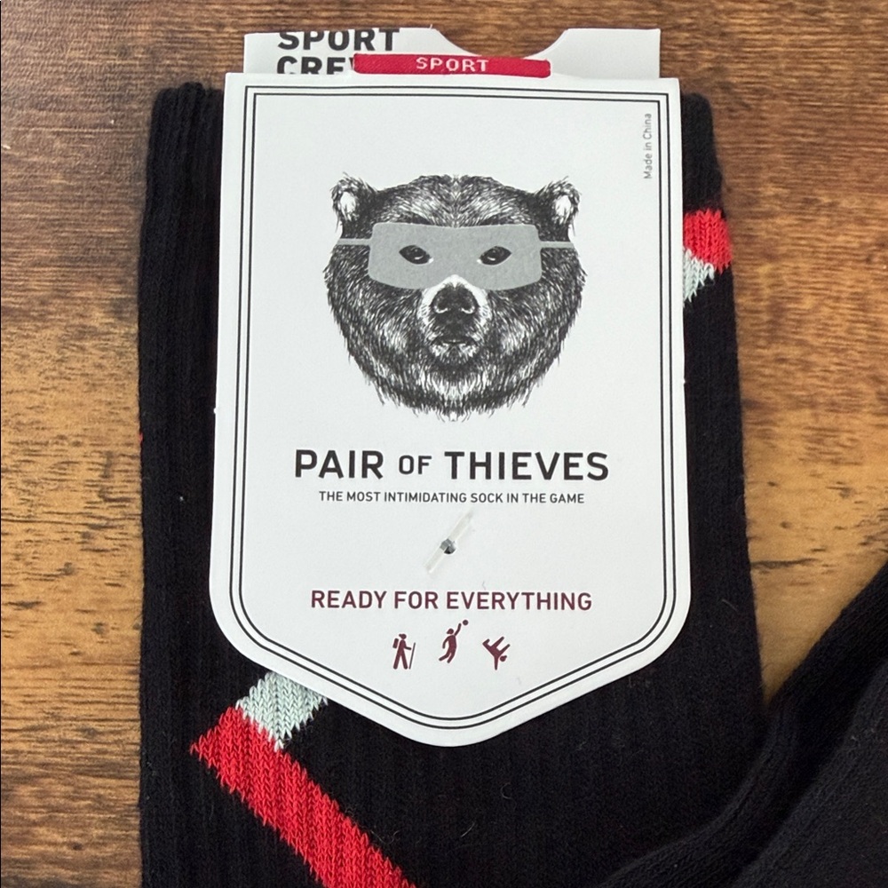 Pair of Thieves Women's Sport Socks - Black and Red - Picture 2 of 4